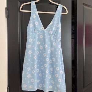 Princess Polly mini white and blue dress